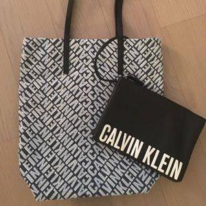 Calvin Klein Canvas Logo Tote